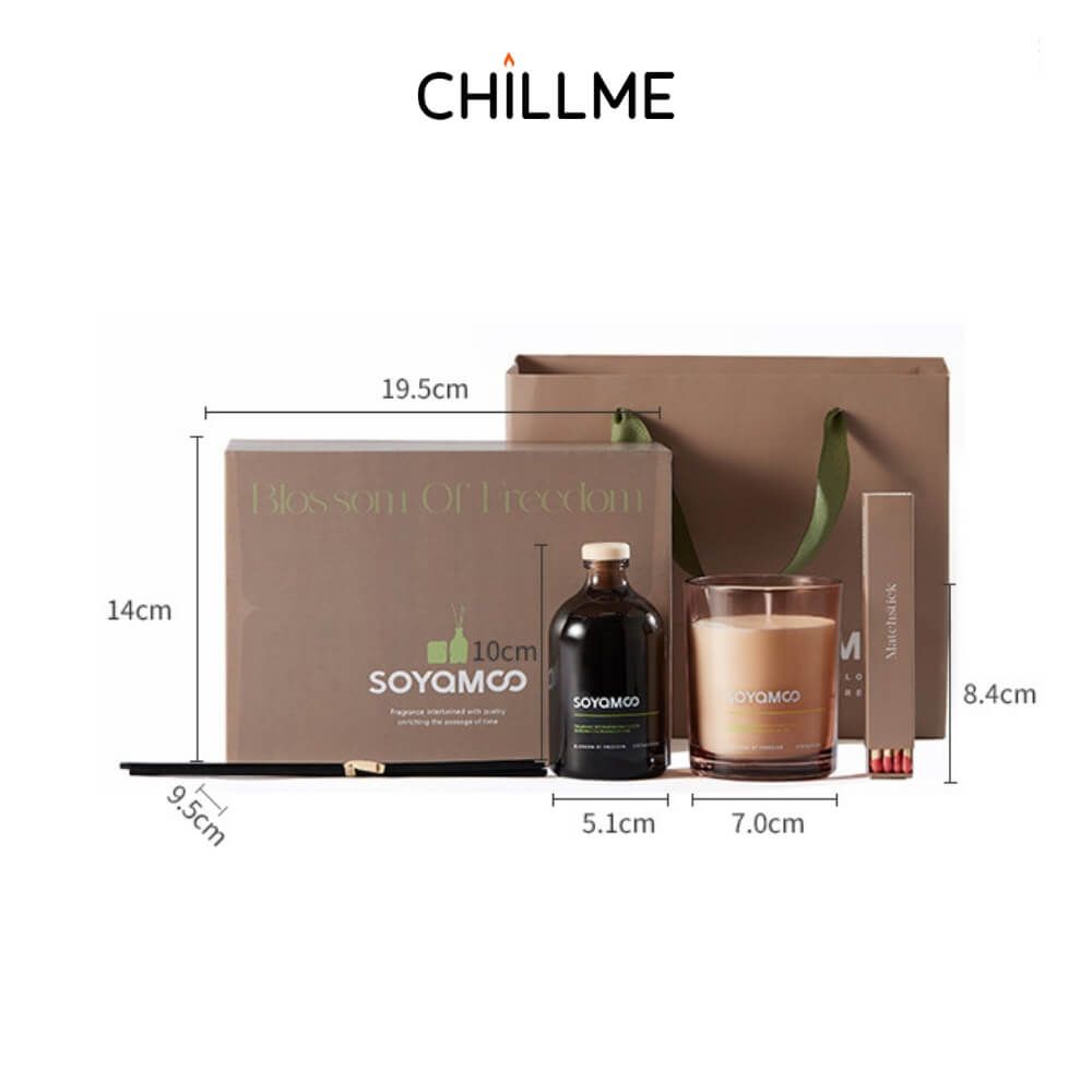 Set nến thơm tinh dầu Chillme khuếch tán quà tặng sinh nhật người yêu bạn gái đám cưới thư giãn vintage