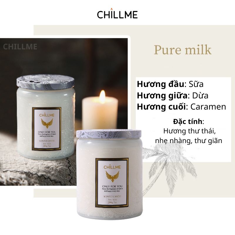  Nến thơm phòng tinh dầu chillme  Luxury 400g organic không khói dễ ngủ trang trí - LXR 