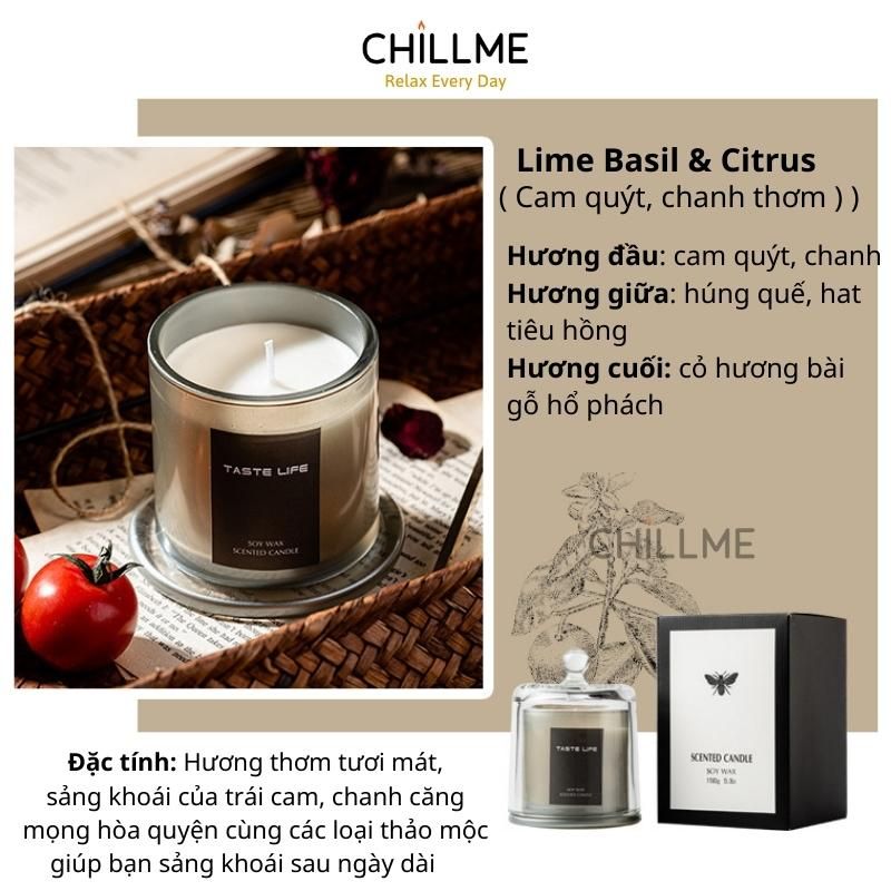  Nến thơm cao cấp sáp đậu nành chillme thiên nhiên khử mùi phòng trang trí sang trọng đẹp mắt TL 