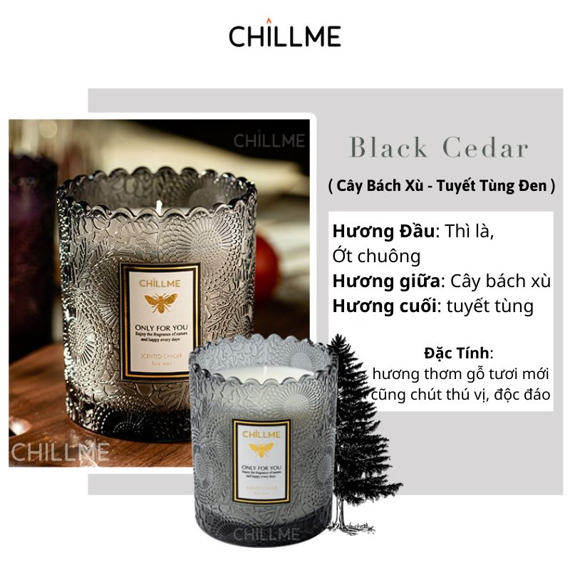 Nến thơm phòng classic Chillme mùi hương tự nhiên làm quà tặng thư giãn khử mùi decor