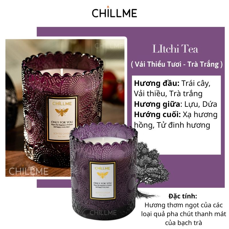 Nến thơm phòng classic Chillme mùi hương tự nhiên làm quà tặng thư giãn khử mùi decor