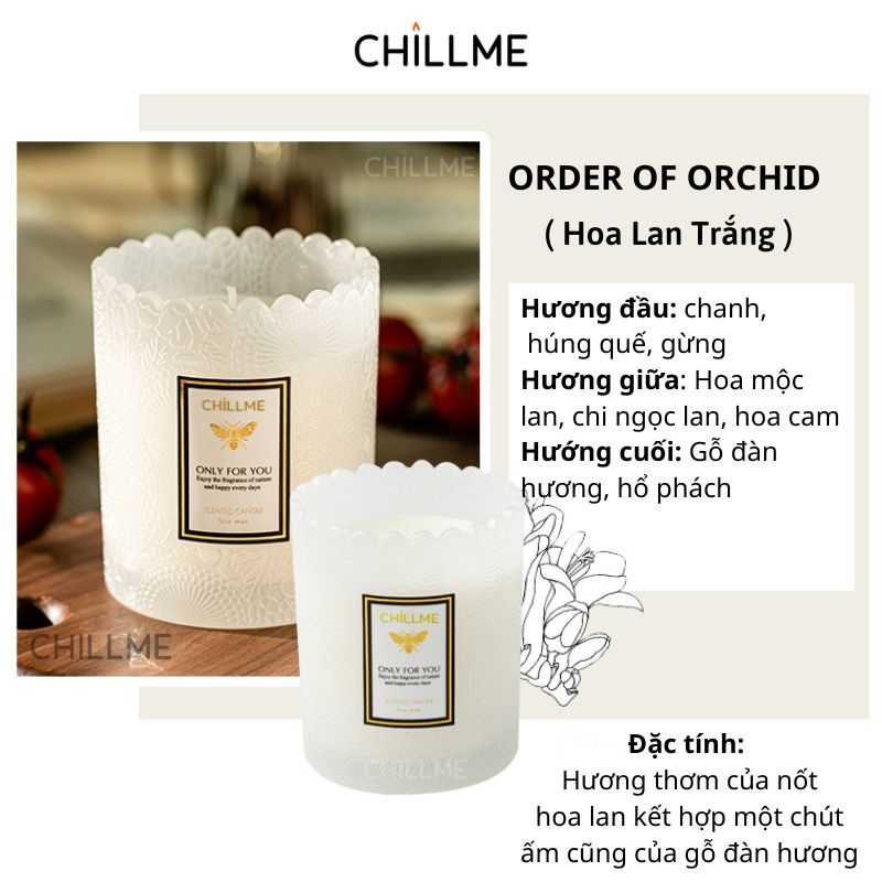 Nến thơm phòng classic Chillme mùi hương tự nhiên làm quà tặng thư giãn khử mùi decor