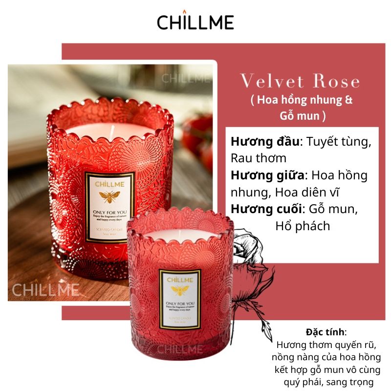 Nến thơm phòng classic Chillme mùi hương tự nhiên làm quà tặng thư giãn khử mùi decor