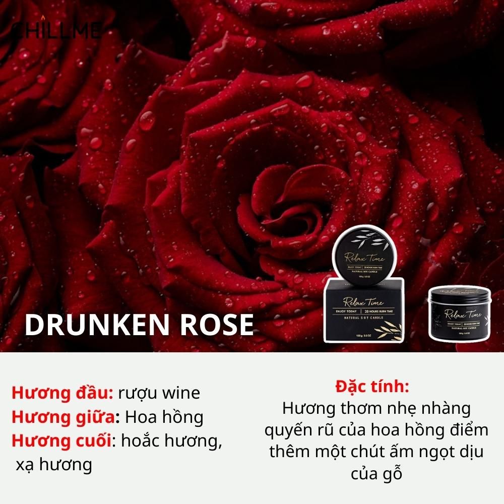 Nến thơm sáp đậu nành Chillme 155g thơm phòng hũ nhôm không khói thư giãn trang trí