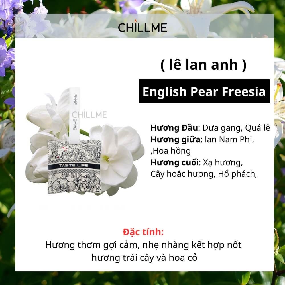 Túi thơm treo xe ô tô Chillme khử mùi hương nước hoa làm thơm phòng ngủ tủ quần áo 3 tầng hương
