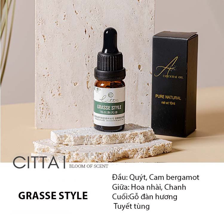  Tinh dầu thơm phòng 10ml Citta dùng cho máy xông khuyếch tán nguyên chất giúp khử mùi thư giãn - TDCT10ML 