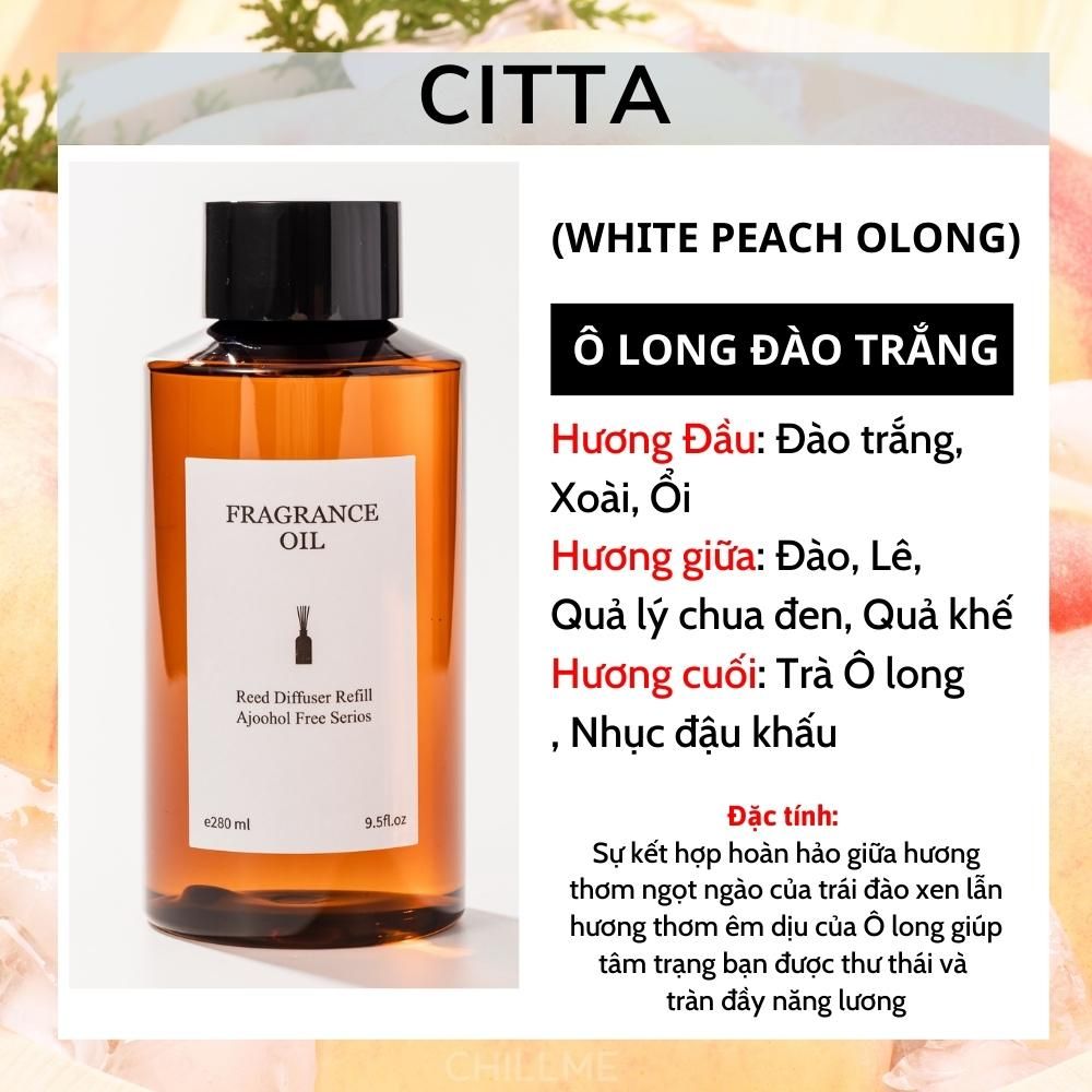 Tinh dầu nước hoa chai lớn 280ml bổ sung refill thay thế tán hương thơm phòng Chillme
