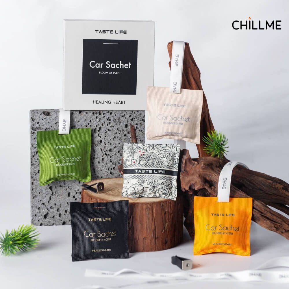 Túi thơm treo xe ô tô Chillme khử mùi hương nước hoa làm thơm phòng ngủ tủ quần áo 3 tầng hương