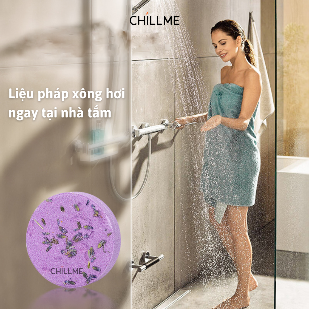 Viên xông tắm đứng Shower Steamer Chillme 30g tinh dầu thư giãn giảm stress ngủ ngon
