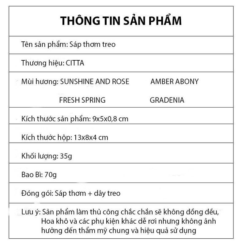  Combo 2 sáp thơm phòng khử mùi Chillme Citta hoa khô làm thơm phòng tủ quần áo 