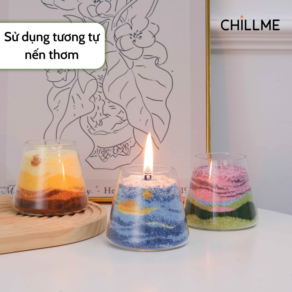  Nến thơm tranh cát Chillme handmade DIY làm quà tặng sinh nhật khử mùi phòng 