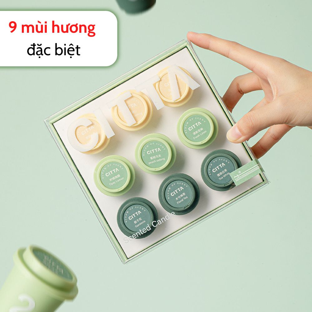  Set nến thơm combo 9 cốc Chillme sáp đậu nành thơm phòng làm quà tặng sinh nhật người yêu bạn gái đám cưới 