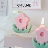  Nến thơm sáp nành hình bông hoa Chillme dễ thương nhiều màu sắc decor làm quà tặng handmade trang trí 