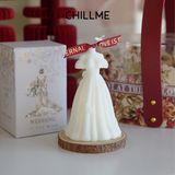 Nến thơm tạo hình váy cô dâu đám cưới Chillme handmade decor làm quà tặng kết hôn sinh nhật dễ thương