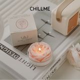 Nến thơm tealight tạo hình hoa hồng Rose Chillme có đế trang trí dễ thương làm quà tặng đám cưới ngày lễ