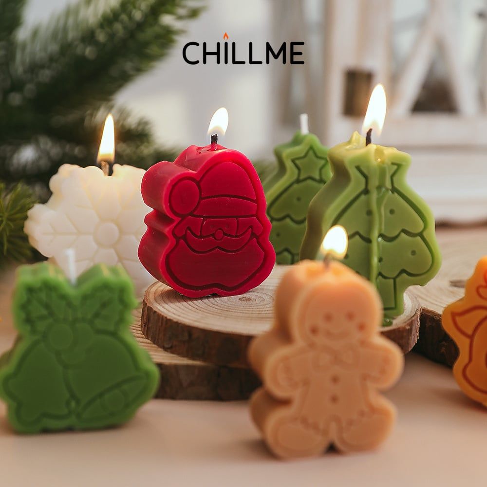 Set nến thơm làm quà tặng handmade decor Chillme dễ thương giáng sinh tuần lộc cây thông noel trang trí
