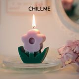  Nến thơm sáp nành hình bông hoa Chillme dễ thương nhiều màu sắc decor làm quà tặng handmade trang trí 