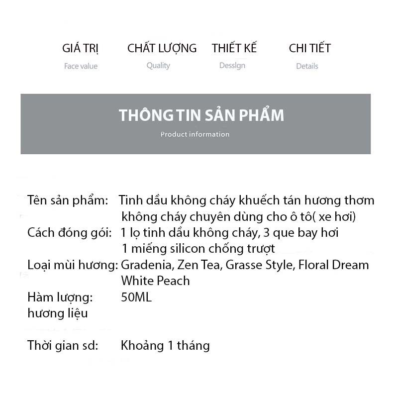  Tinh dầu thơm ô tô Chillme hương nước hoa kèm que gỗ tự khuếch tán có dán chống trượt Citta 