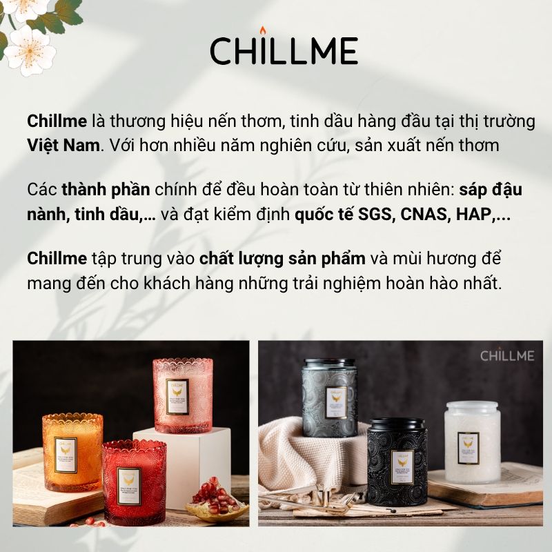 Nến thơm Luxury Chillme hương dễ chịu thanh mát 200g - Japan Persimon