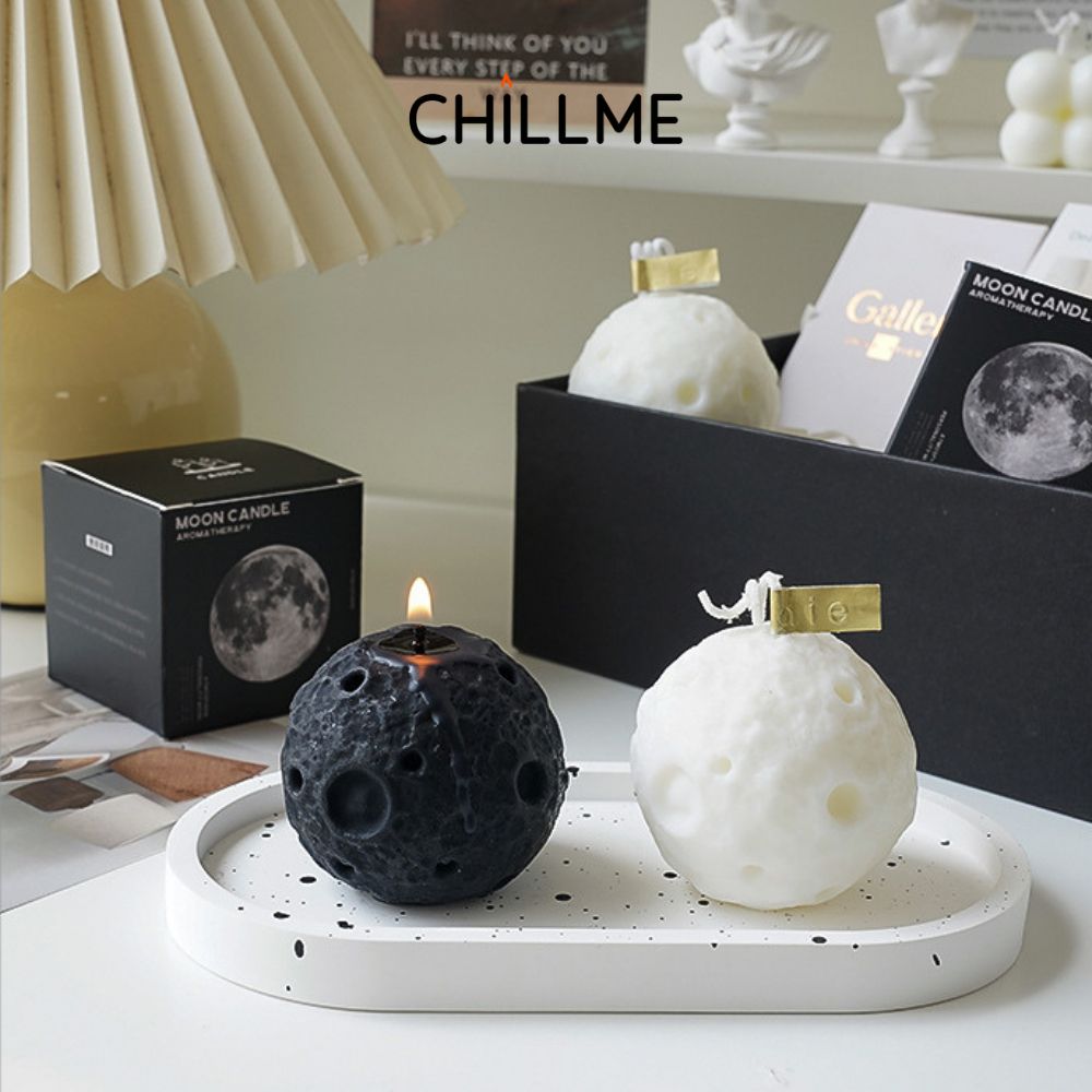  Nến sáp thơm tiểu hành tinh hình mặt trăng Chillme handmade làm quà tặng trang trí thư giãn 