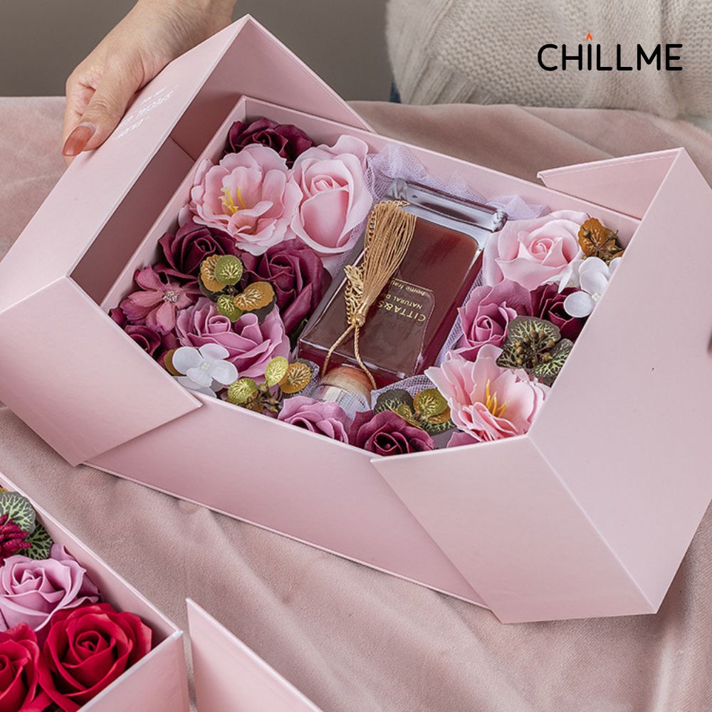 Set tinh dầu quà tặng thơm phòng Chillme hoa sáp trang trí sinh nhật bạn gái đám cưới ngày lễ