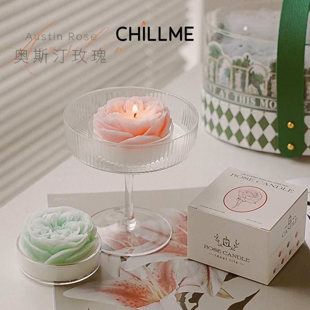  Nến thơm tealight tạo hình hoa hồng Rose Chillme có đế trang trí dễ thương làm quà tặng đám cưới ngày lễ 