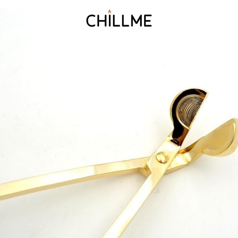 Kéo cắt bấc nến thơm cao cấp cắt tim nến sợi cotton và gỗ kim loại không gỉ chillme