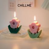  Nến thơm sáp nành hình bông hoa Chillme dễ thương nhiều màu sắc decor làm quà tặng handmade trang trí 