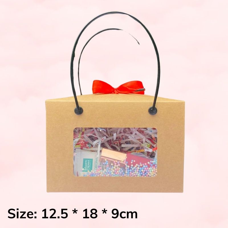  Set box giấy có nơ xinh quai đựng sản phẩm đựng quà tặng nhiều kích thước - Chillme 