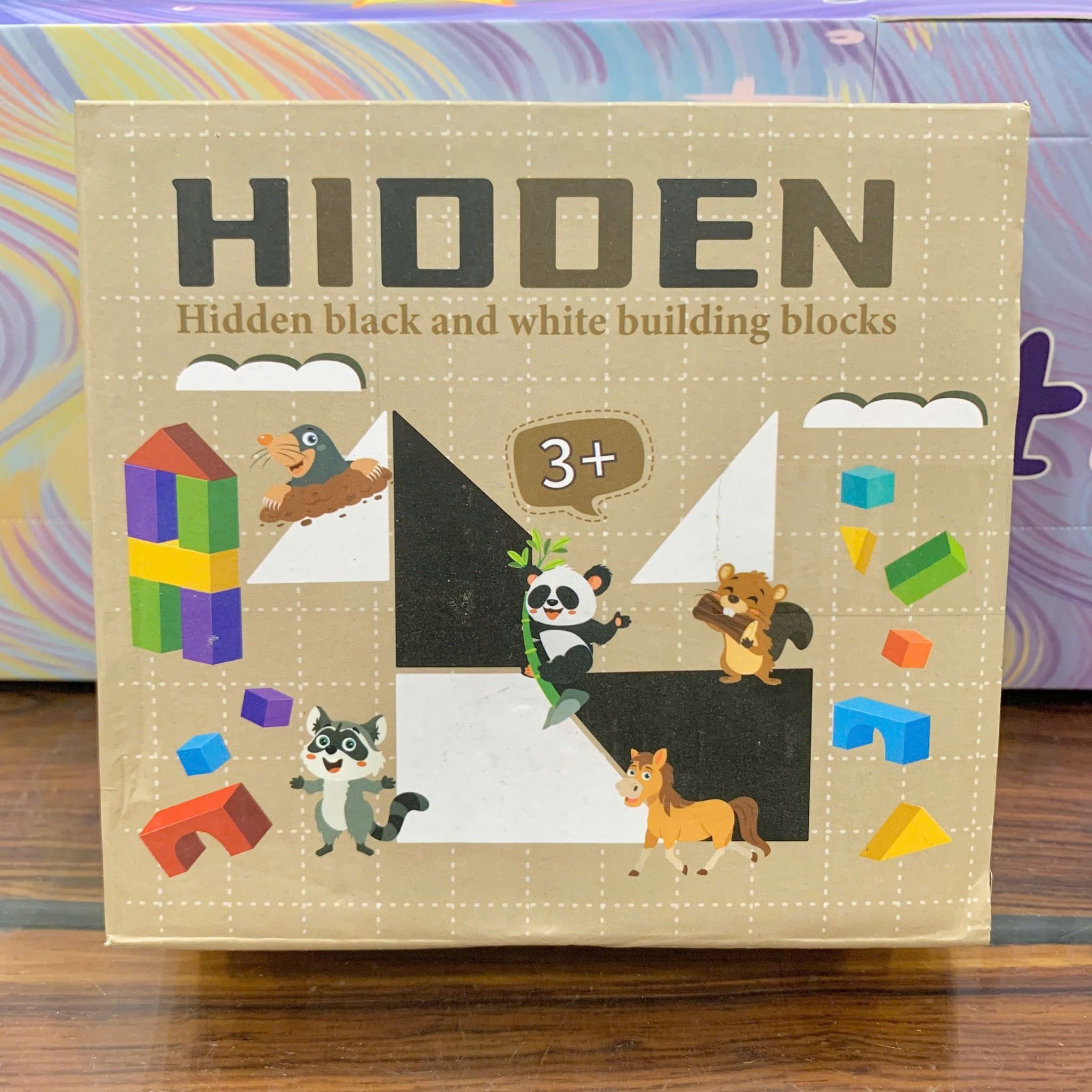 Đồ chơi giáo dục: Bộ xếp hình HIDDEN khối nhựa theo đề tài trên thẻ giúp trẻ phát triễn trí tuệ, 3+ages, No. ME-149