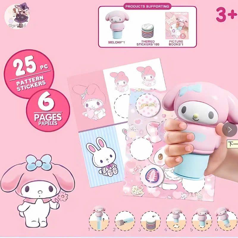 Đồ chơi con dấu : Con dấu hình dán sticker Melody, Gấu dâu Losto đáng yêu cho bé, 3ages+, No. XB002,004