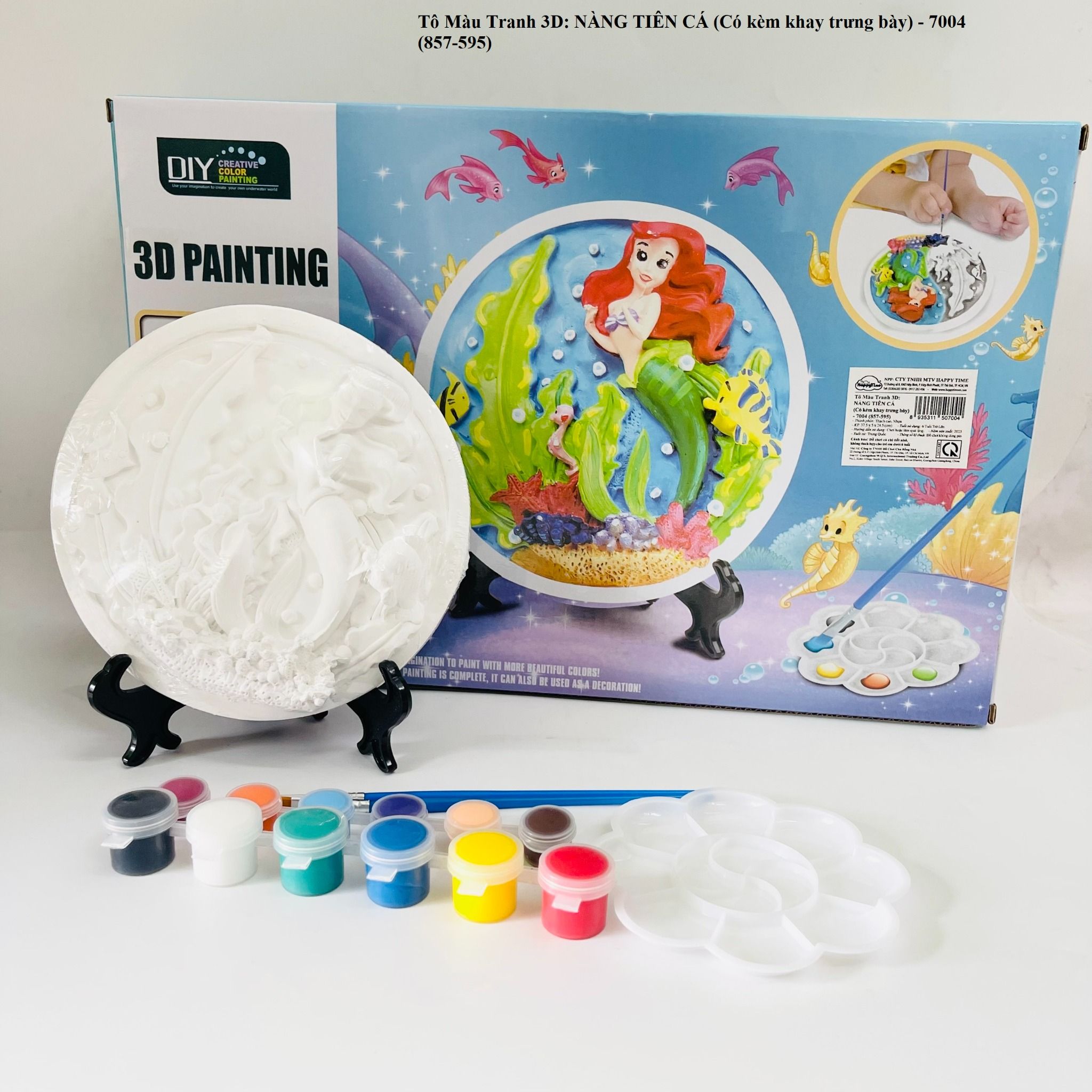 Tô Màu Tranh 3D: NÀNG TIÊN CÁ (Có kèm khay trưng bày) - 7004 (857-595)