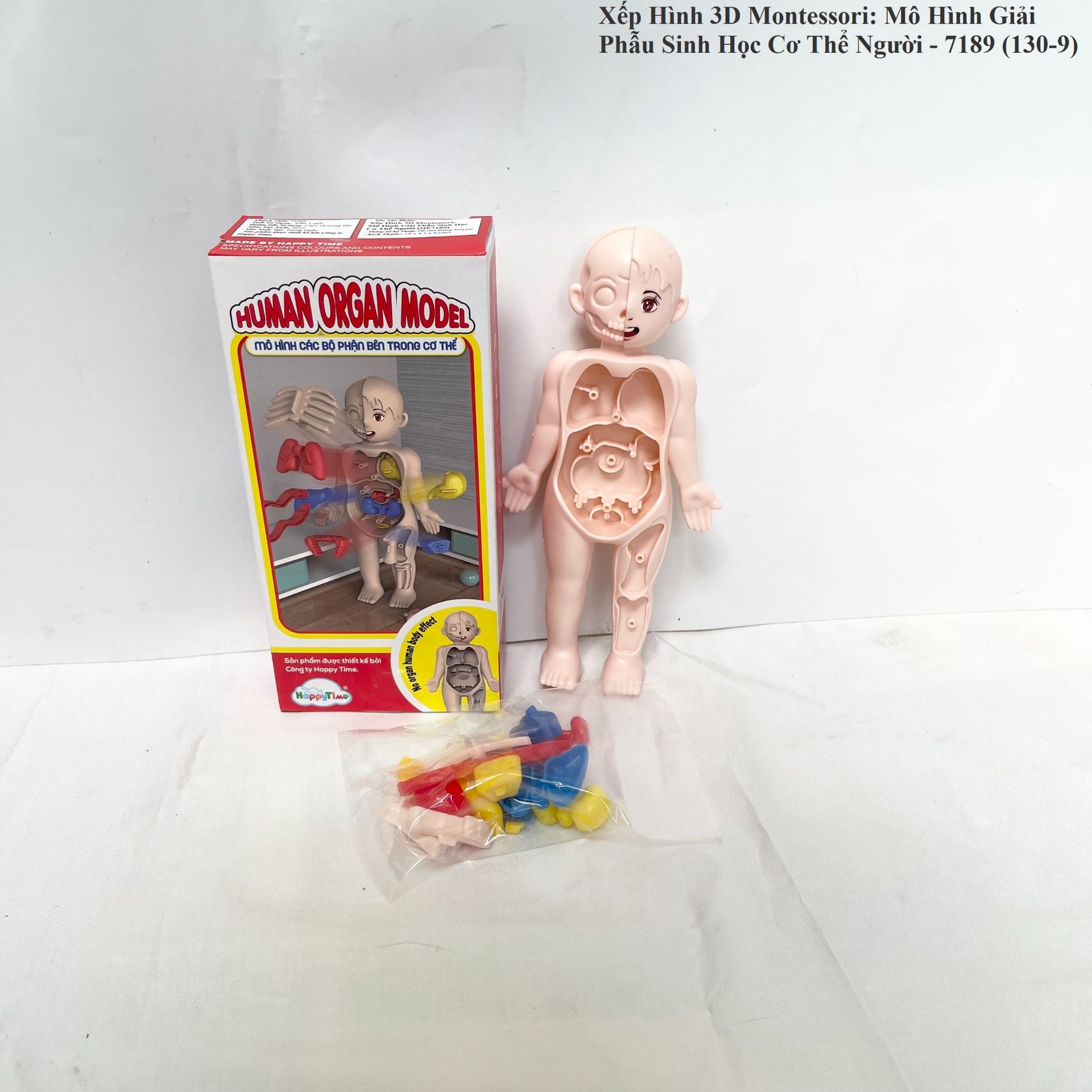 Xếp Hình 3D Montessori: Mô Hình Giải Phẫu Sinh Học Cơ Thể Người - 7189 (130-9)