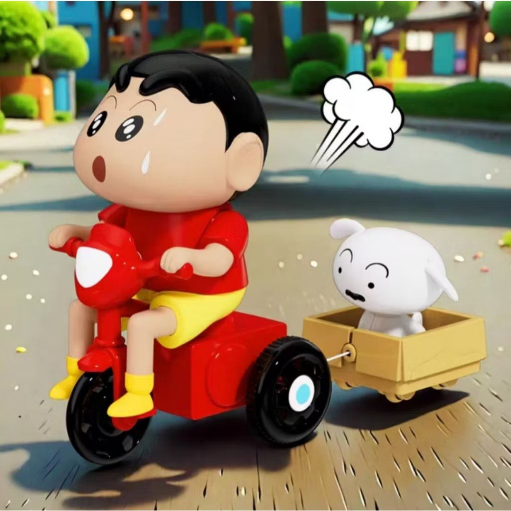 (Đọc mô tả) Đồ chơi lên dây cót: Cậu bé Shin đạp xe kéo thú cưng, 3+ages, No. 689