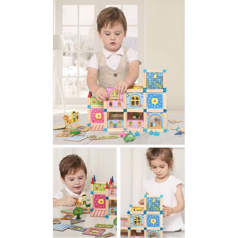 BEILALUNA Đồ chơi giáo dục _ Mô hình lắp ghép nhà gỗ 3D 128pcs 3+Ages No. BLLN-3461