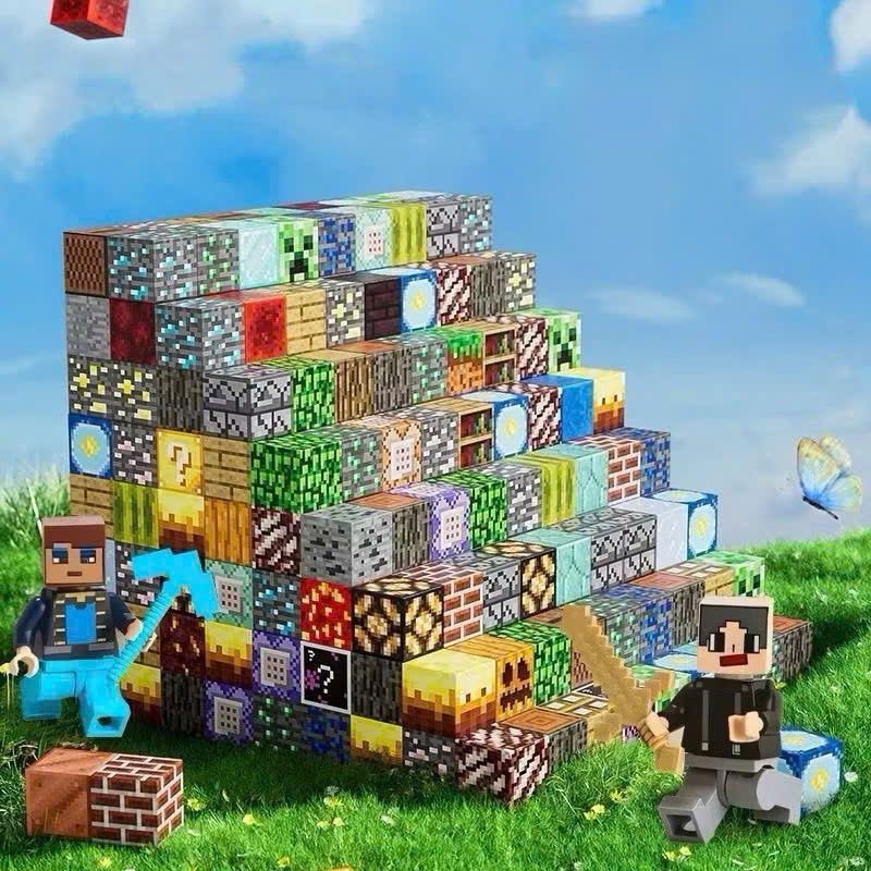 Đồ chơi xếp khối sáng tạo: Set 50 Khối nam châm từ tính Minecraft xây dựng, kt 20x20x20mm/pcs, +6ages