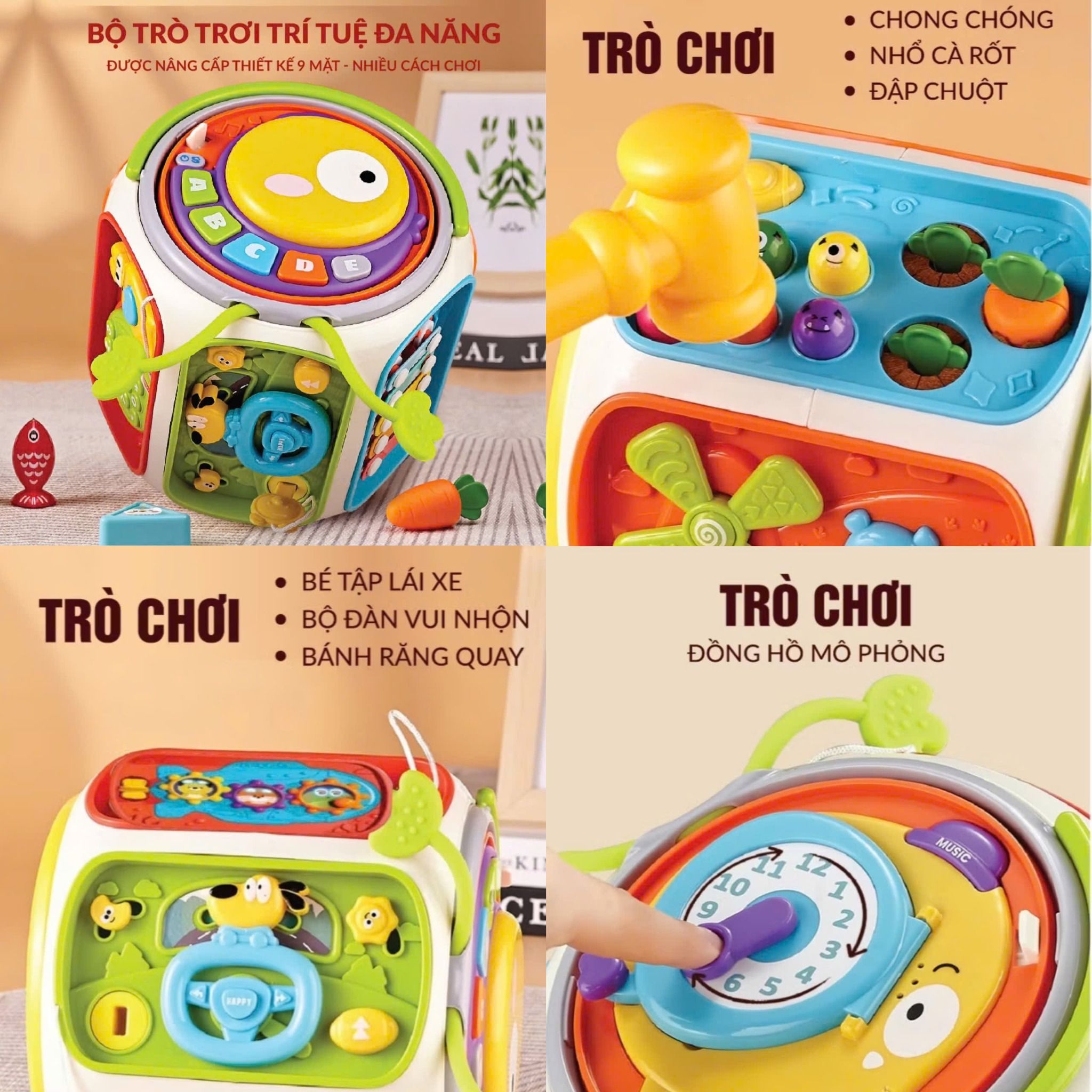 Đồ chơi vận động: Khối lập phương phát nhạc 9in1, 3+ ages, No. 6216