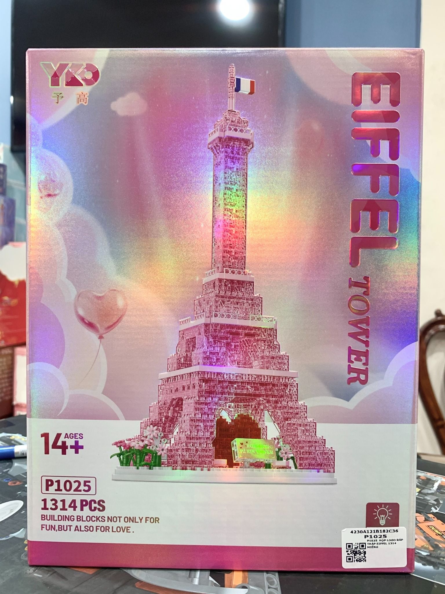Đồ chơi lắp ráp: Mô hình xếp khối Tháp Eiffel Paris, 1314 chi tiết,6+ages, No. P1025