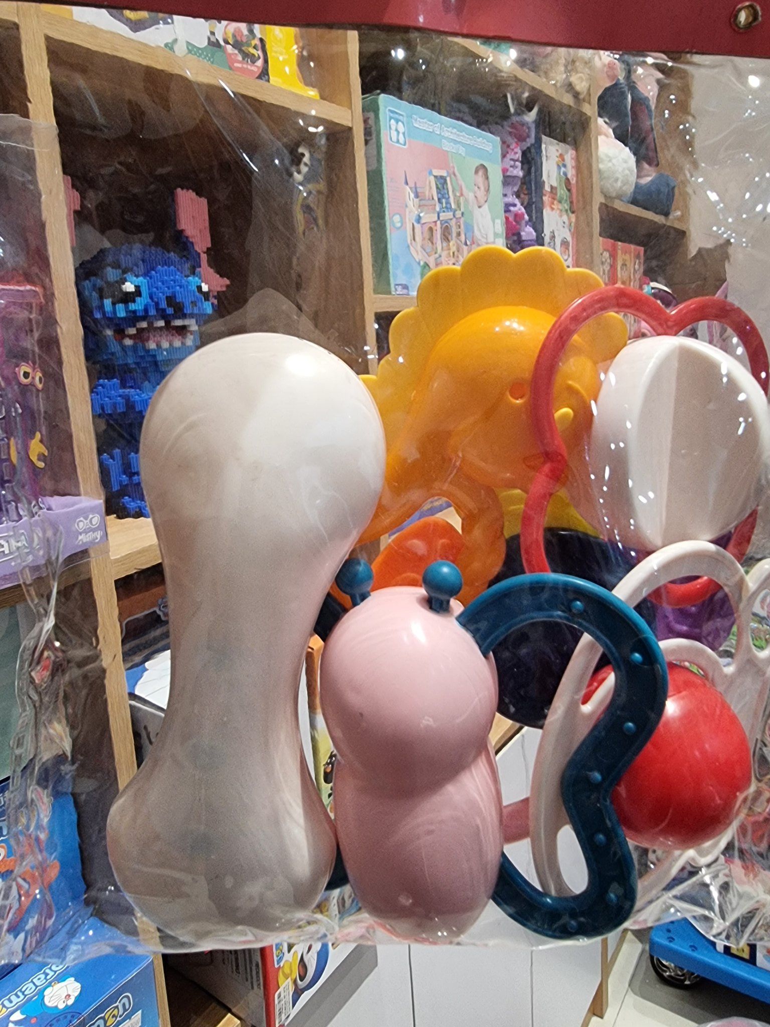 SOCCON Đồ chơi trẻ sơ sinh: Lục lạc cho bé (bông hoa, bướm, cá ngựa, phone) baby rattle 12m+ No. 326-B138