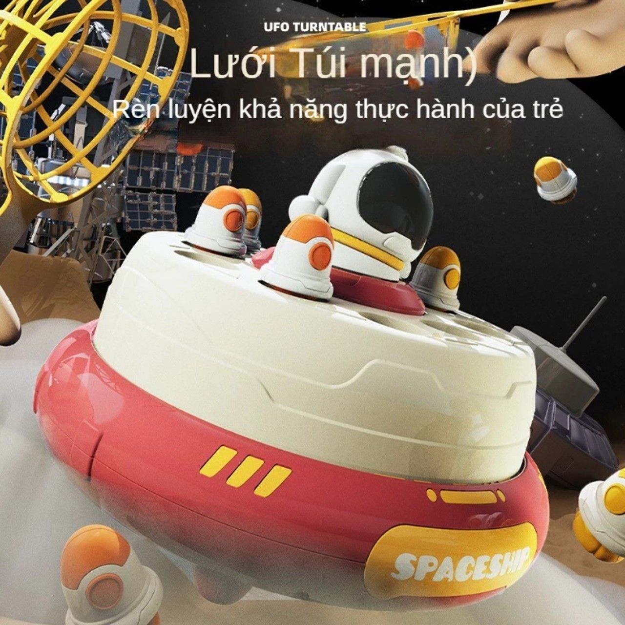 Đồ chơi vận động: bộ bàn xoay phi hành gia (fun rocket launcher turntable) 3Ages+ No. ME-144
