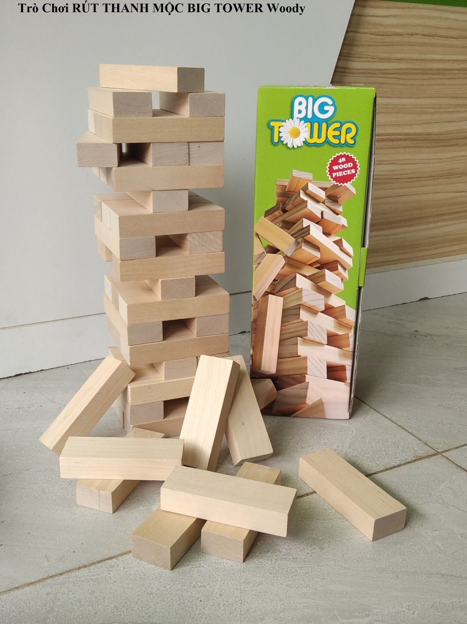 Đồ chơi giáo dục: Trò chơi Rút Thanh Mộc Woody Big Tower No. 0616