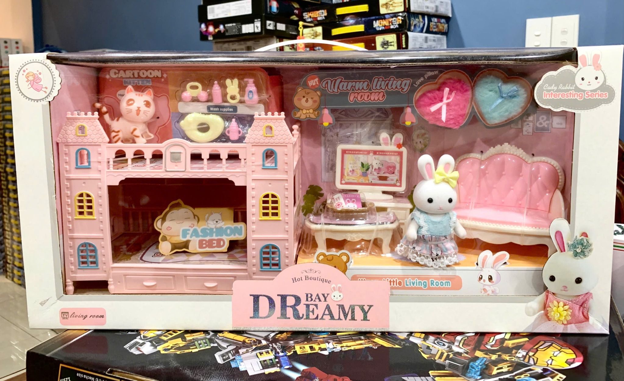 Đồ chơi nhập vai: Dreamy Bay mini Rabbit bunk set_ bộ giường tầng của Thỏ trắng, 3+ages, No. 6678