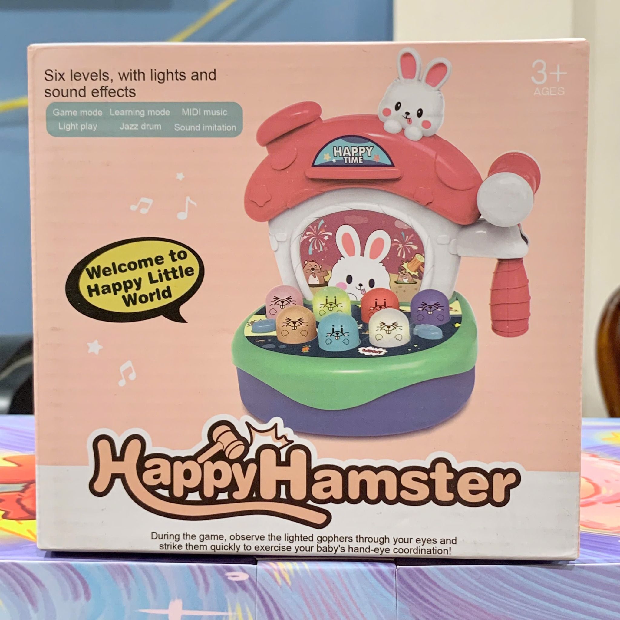 Đồ chơi vận động: Bộ đập Thỏ vui nhộn có nhạc _ HappyHamster, dùng pin, 3+ages, No. 162-15