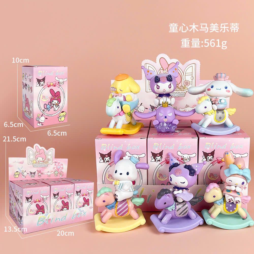 Bộ sưu tầm SANRIO: Hộp mù blindbox Kuromi,Melody,Cinnamoroll ( có lẻ ) , 3+ages.