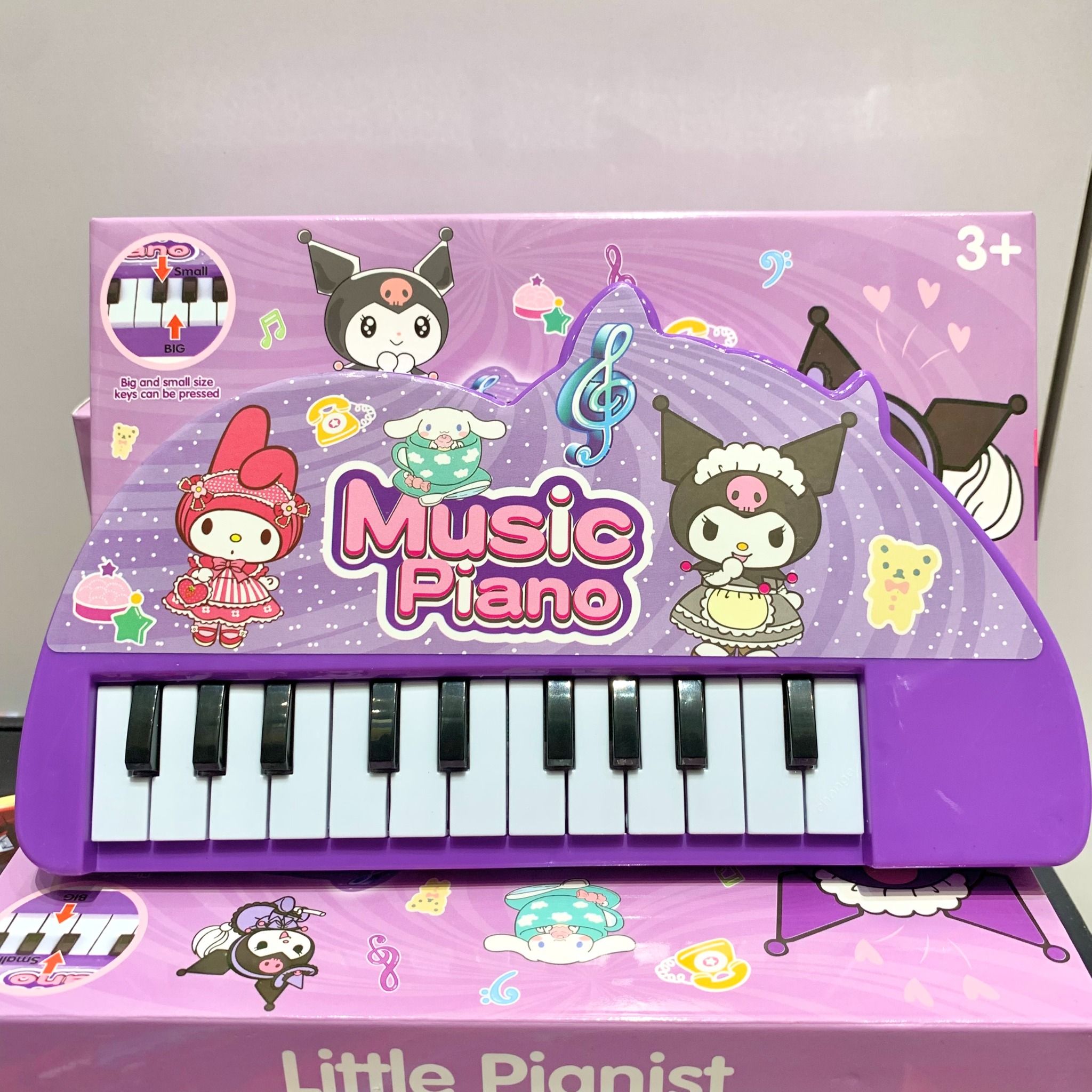 Bộ sưu tập Sanrio: đàn Piano Music Kuromi (dùng pin), 3+ages, No. 9103-1