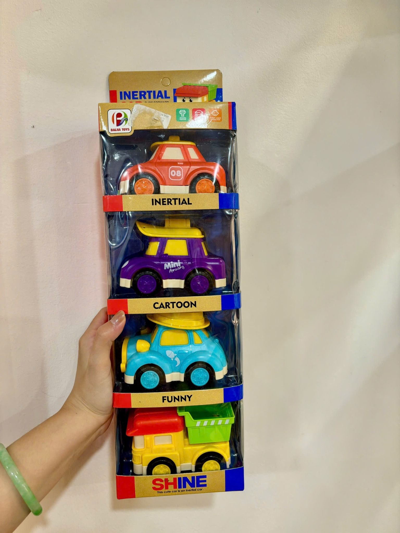 Baijia Toys Bộ 4 xe Poli chạy đà dễ thương và vui nhộn No. 643A-2