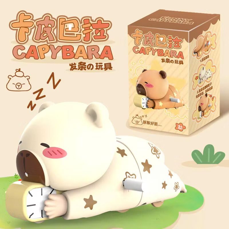 Đồ chơi dây cót: Capybara lười biếng đẩy chiếc đồng hồ đáng yêu, 3+ages, No. 6688