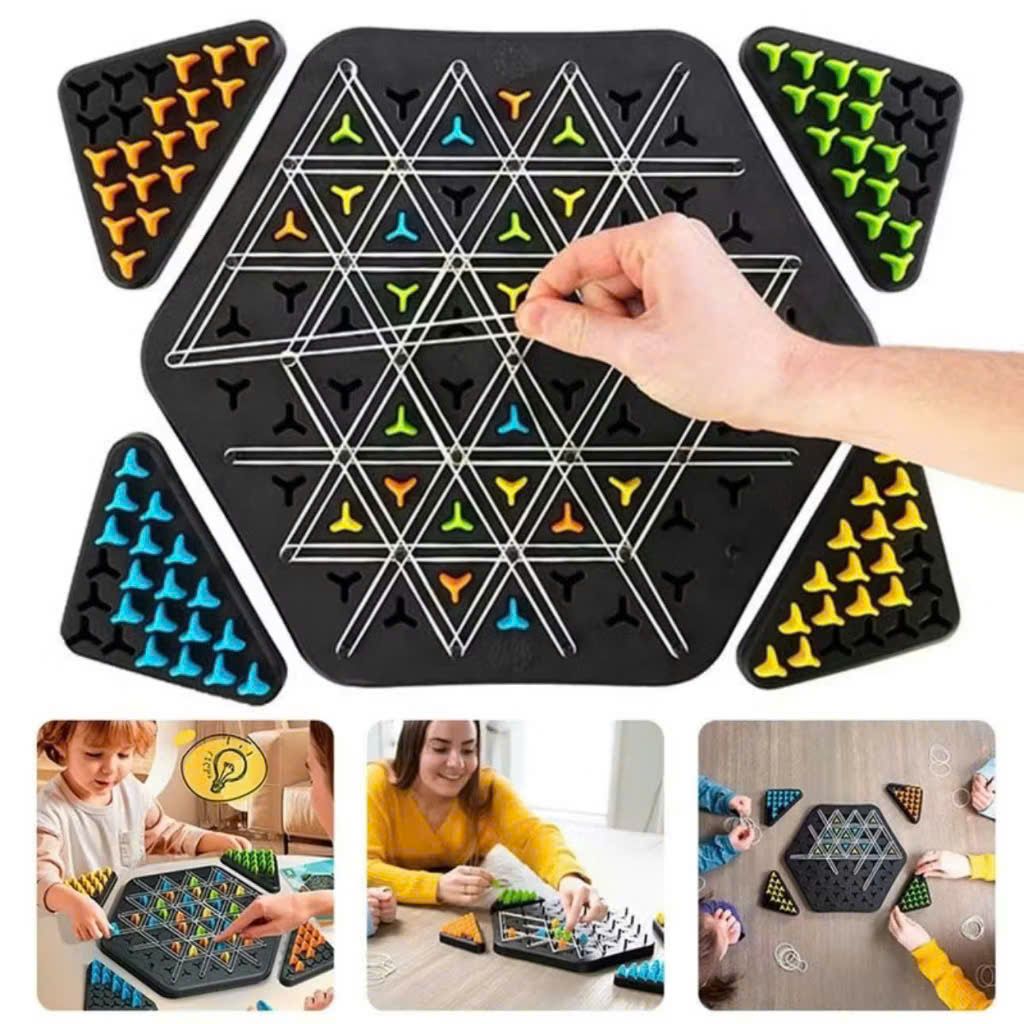 Đồ chơi trí tuệ : Bộ đồ chơi cờ xếp hình tam giác bằng dây chun, 3ages+, No. ME-185