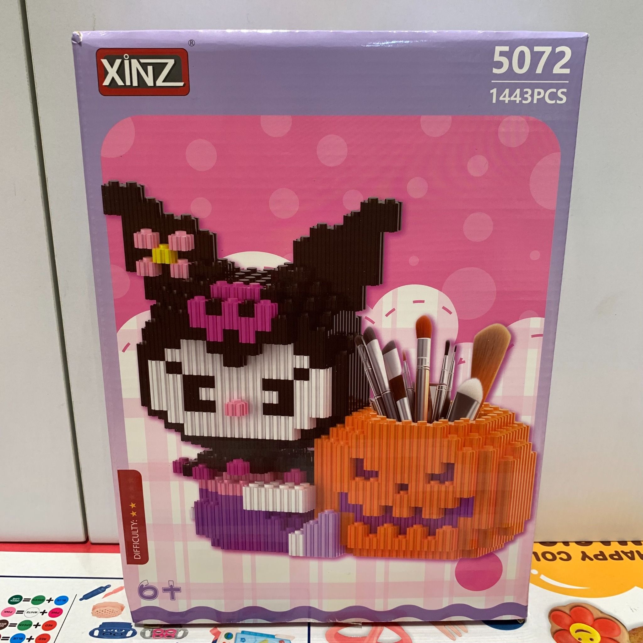 Đồ chơi lắp ghép XINZ: bộ xếp khối hộp bút Kuromi & Melody, LiLo&Stitch, Garfield, 1259pcs, +6ages, No. 5072 5073 5074 5075