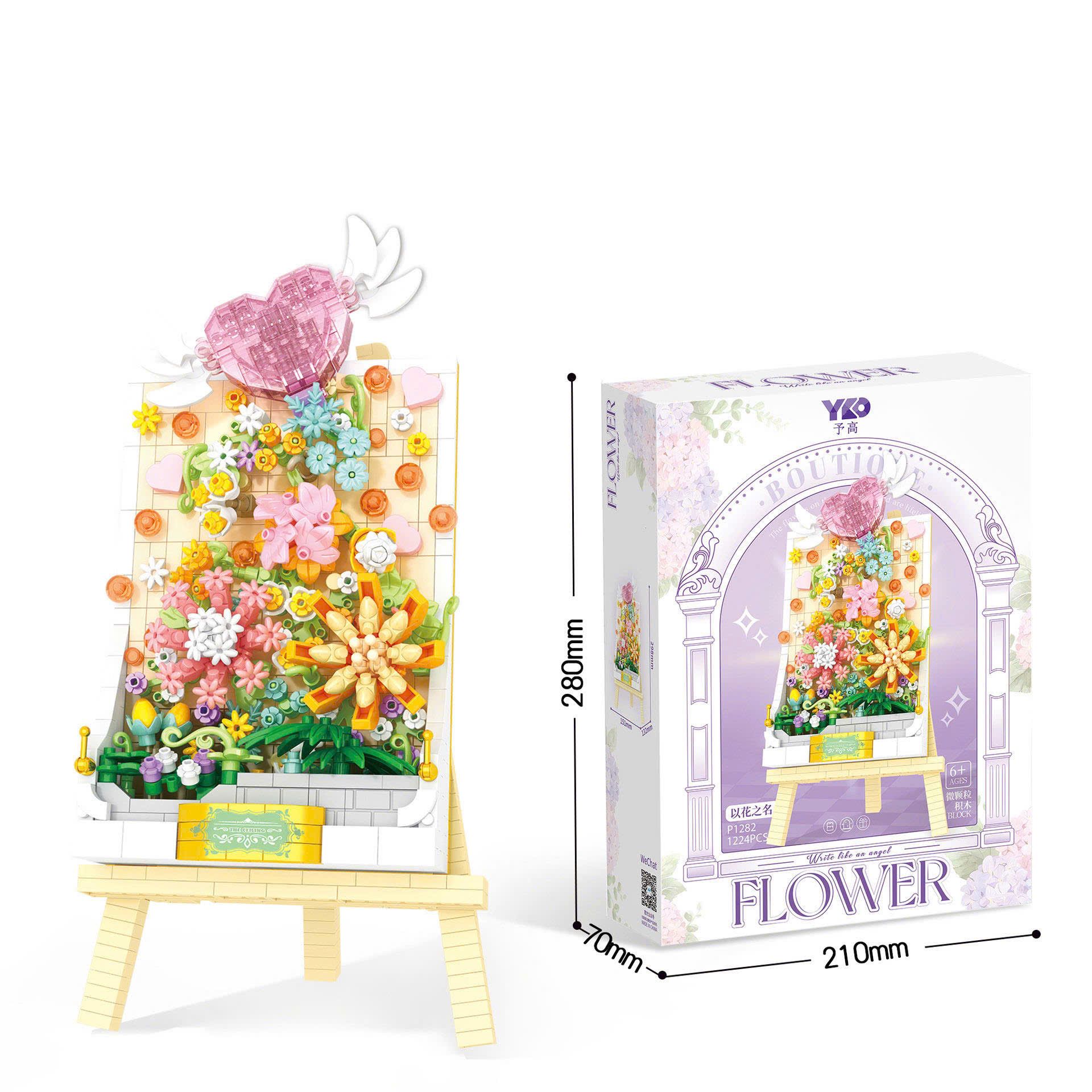Đồ chơi lắp ráp: bộ xếp hình (mini block) Vườn hoa thơ mộng 1209pcs, 3ages+ No. P1283, P1282